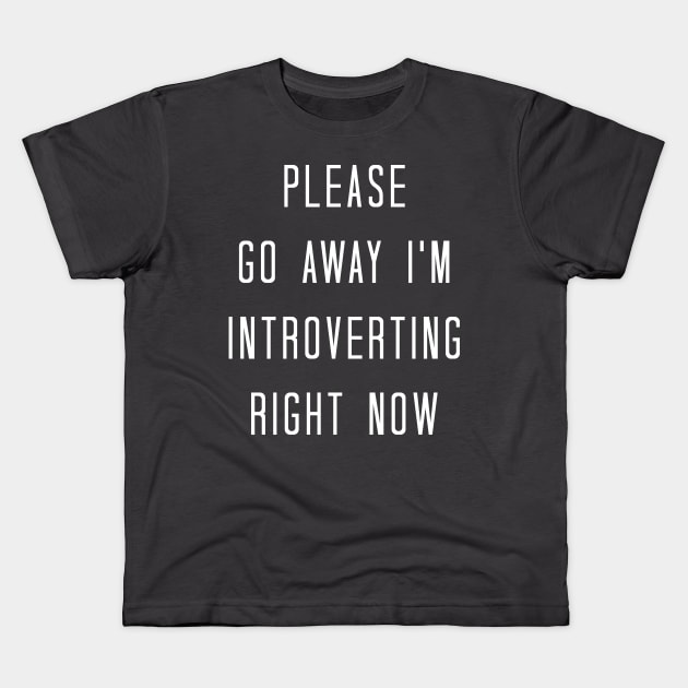 Please Go Away I'm Introverting Right Now Funny Sarcastic Kids T-Shirt by Bobtees